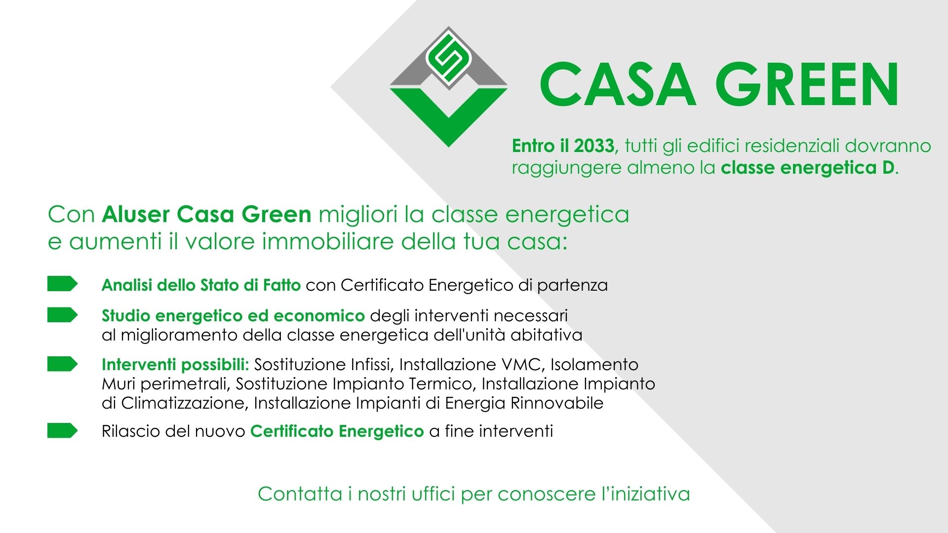 Direttiva europea Case Green con Aluser